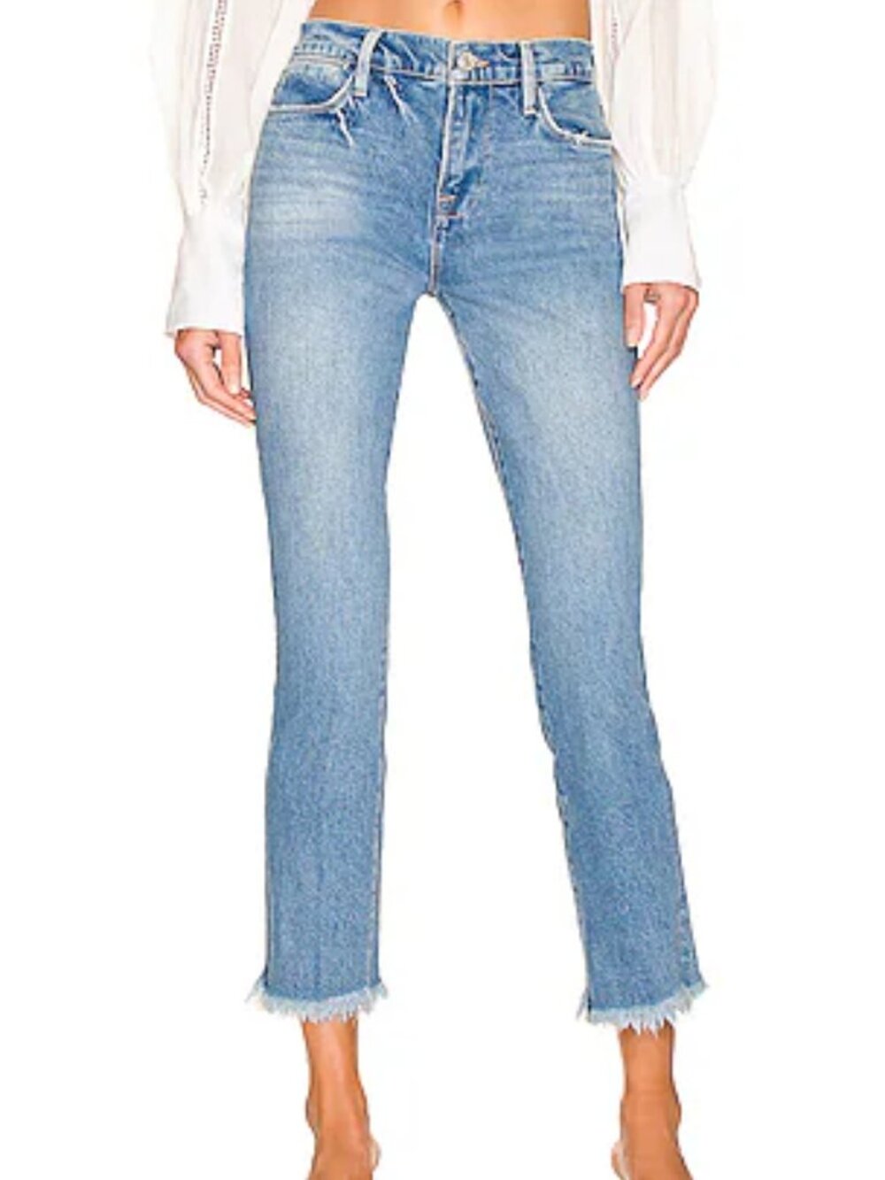 FRAME Le High Straight Raw Hem Jeans Size 25